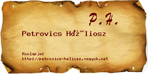 Petrovics Héliosz névjegykártya